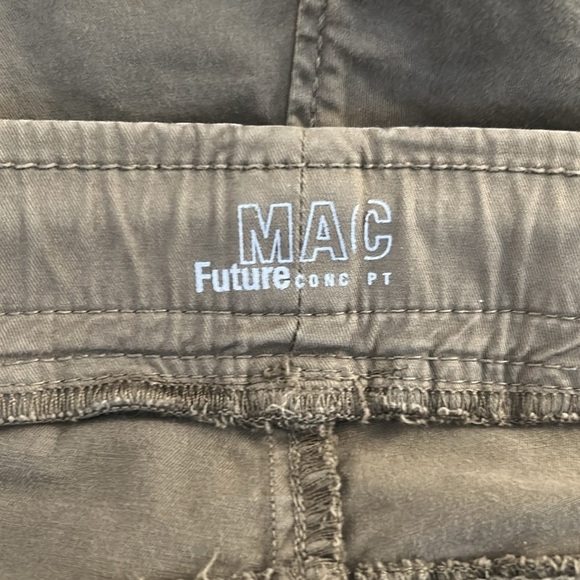 MAC Future Concept Olive Green Silver Zipper Detail Skinny Drawstring Jeans XL - Picture 7 of 8